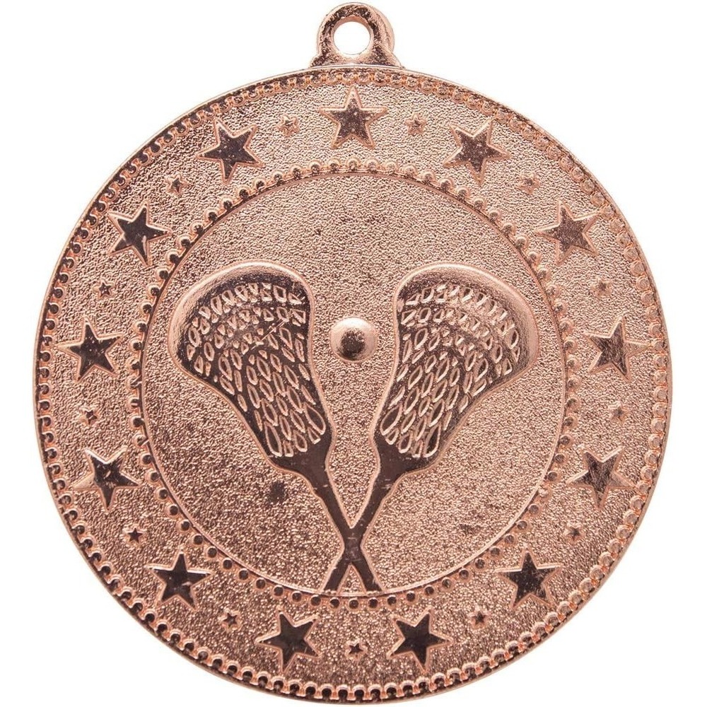 Express Medals Bronze Lacrosse Medals Trophy Award with Neck Ribbons -10 Pack